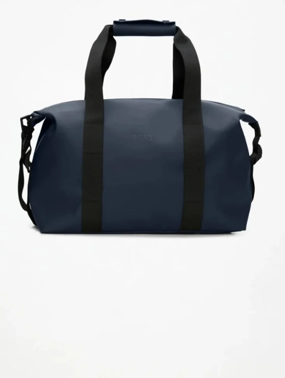 Rains Navy Small Unisex Waterproof Travel Duffel Bag with Black Straps